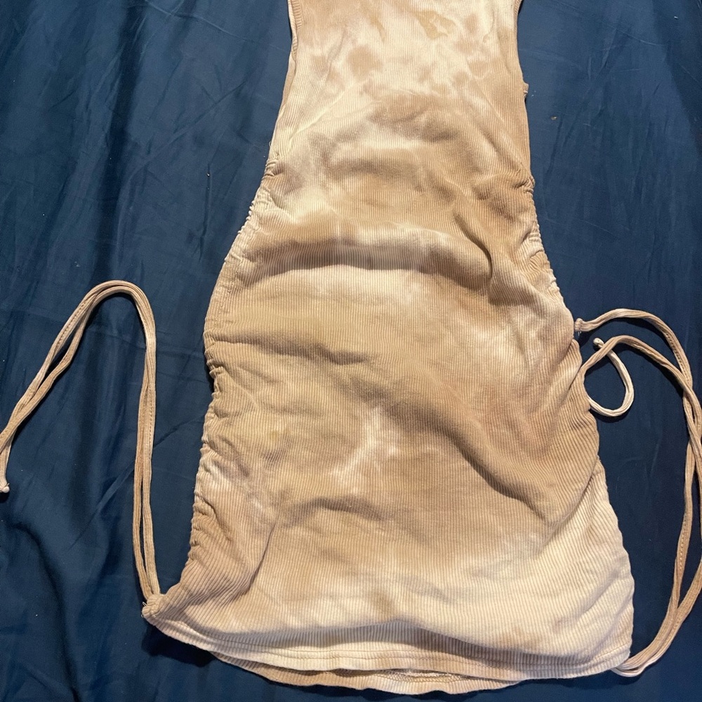 Beige bleach dye dress